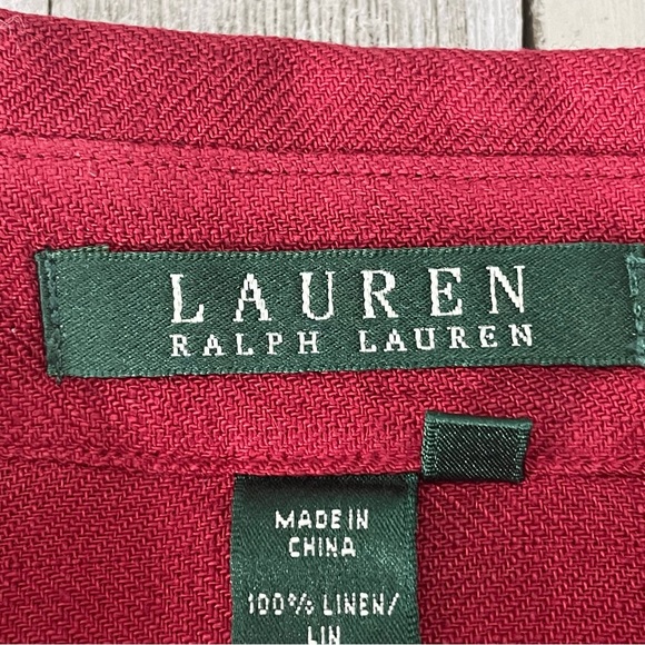 LAUREN RALPH LAUREN Women’s Classic Linen Button Down Shirt - Picture 6 of 8